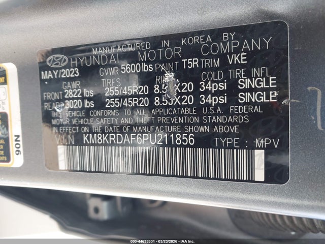 2023 Hyundai Ioniq 5 Limited მანქანა იყიდება აუქციონზე, vin: KM8KRDAF6PU211856, აუქციონის ნომერი: 44633301