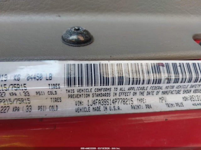 Продаж на аукціоні авто 2004 Jeep Wrangler X, vin: 1J4FA39S14P778215, номер лоту: 44633309