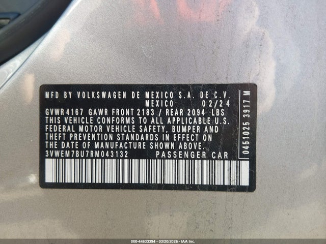 3VWEM7BU7RM043132 Volkswagen Jetta 1.5t Se