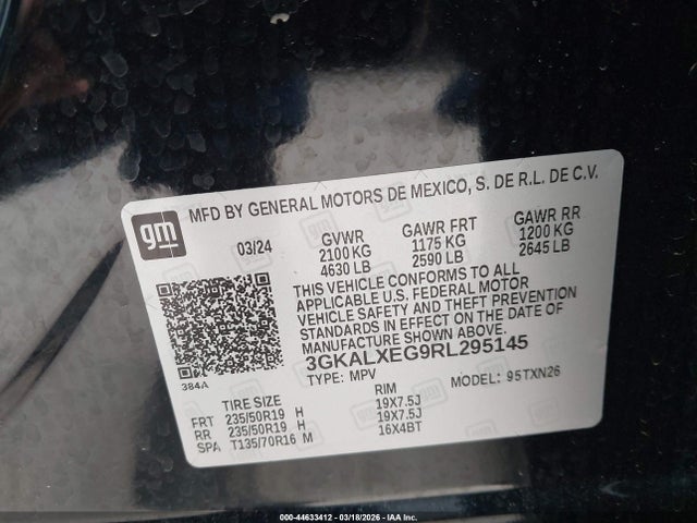 Продажа на аукционе авто 2024 Gmc Terrain Awd Denali, vin: 3GKALXEG9RL295145, номер лота: 44633412