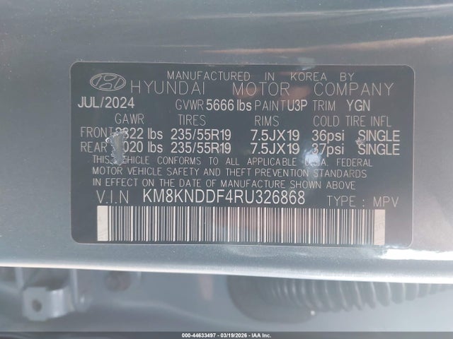 Aukcja sprzedaży 2024 Hyundai Ioniq 5 Sel, vin: KM8KNDDF4RU326868, numer aukcji: 44633497