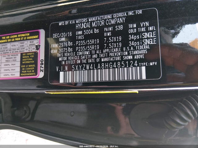 5XYZW4LA8HG485124 Hyundai Santa Fe Sport 2.0t Ultimate