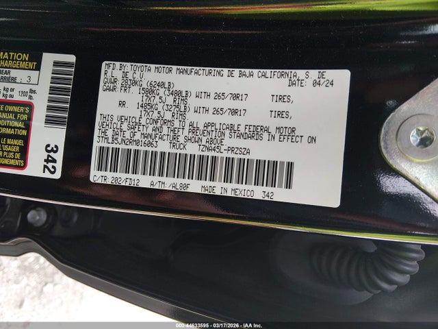 Продажа на аукционе авто 2024 Toyota Tacoma Trd Off Road, vin: 3TMLB5JN2RM016063, номер лота: 44633595