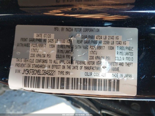 2020 MAZDA CX-5 JM3KFBCM6L0848221 Photo 8