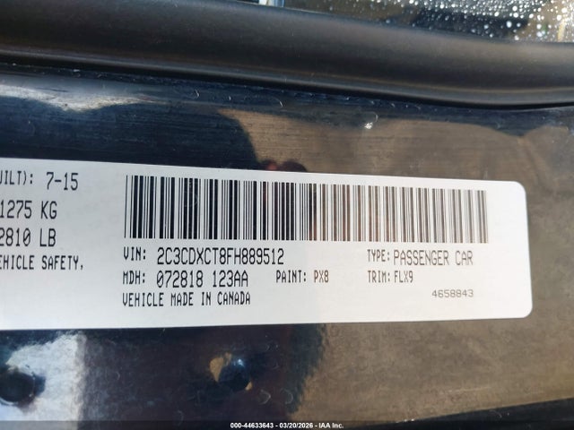 2C3CDXCT8FH889512 Dodge Charger Road/track