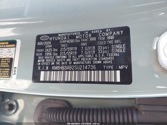 Hyundai Kona Sel 2025 KM8HB3AB2SU214736 Image 9