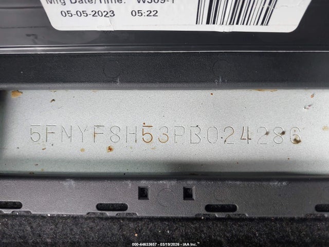 2023 Honda Passport Awd Ex-l მანქანა იყიდება აუქციონზე, vin: 5FNYF8H53PB024286, აუქციონის ნომერი: 44633657