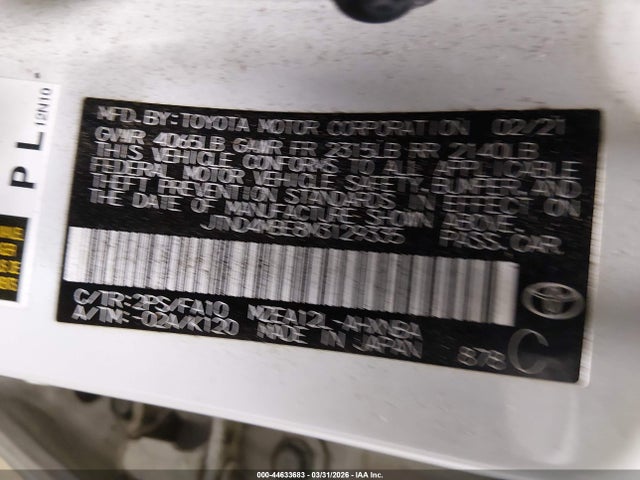 Aukcja sprzedaży 2021 Toyota Corolla Se, vin: JTND4MBE8M3129335, numer aukcji: 44633683