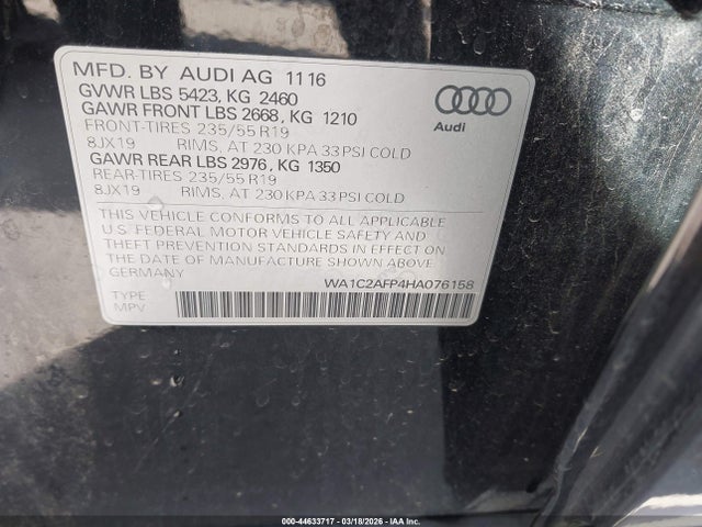 2017 AUDI Q5 WA1C2AFP4HA076158 Photo 8