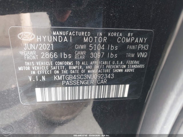 Genesis G80 2.5t Rwd 2022 KMTGB4SC3NU092343 Image 9