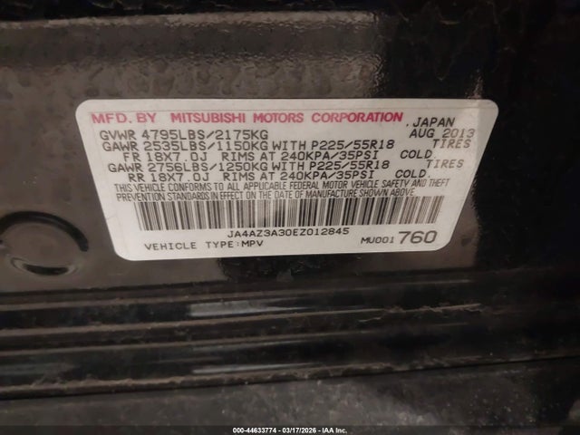 2014 MITSUBISHI OUTLANDER JA4AZ3A30EZ012845 Photo 8