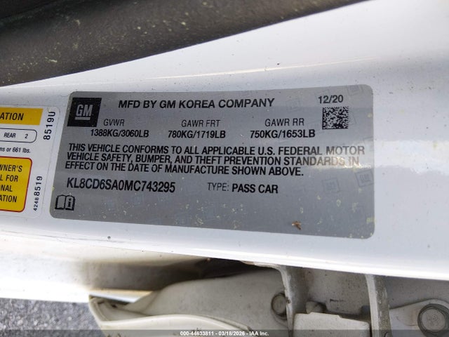 2021 CHEVROLET SPARK KL8CD6SA0MC743295 Photo 8