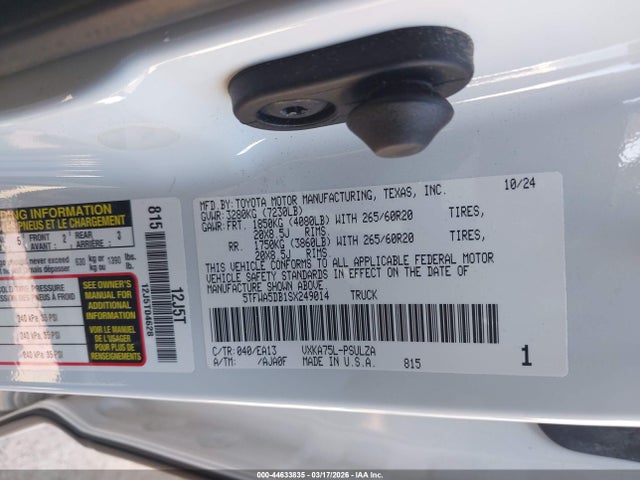 5TFWA5DB1SX249014 Toyota Tundra Limited