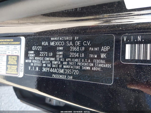KIA FORTE GT 2021 3KPF44AC6ME395720 Image 9