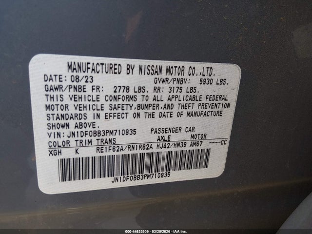 Aukcja sprzedaży 2023 Nissan Ariya Evolve+, vin: JN1DF0BB3PM710935, numer aukcji: 44633909