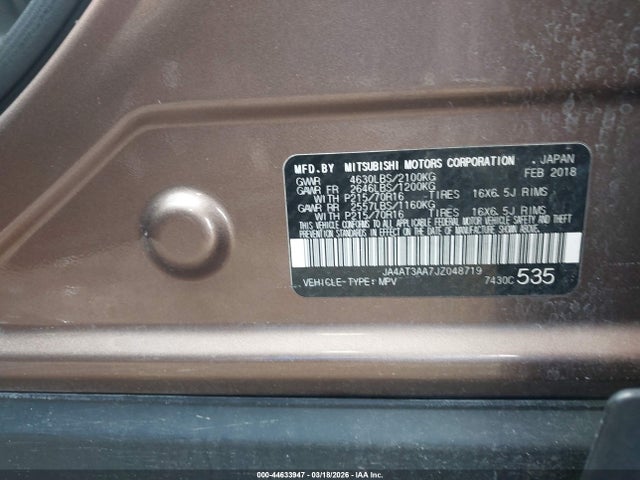 2018 MITSUBISHI ECLIPSE CROSS JA4AT3AA7JZ048719 Photo 8