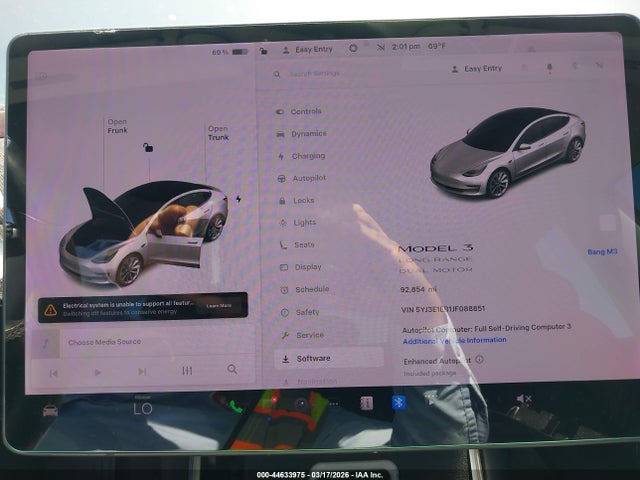 5YJ3E1EB1JF088851 Tesla Model 3 Long Range/performance