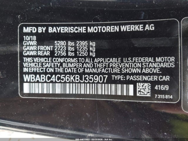 Aukcja sprzedaży 2019 Bmw M850i Xdrive, vin: WBABC4C56KBJ35907, numer aukcji: 44633993