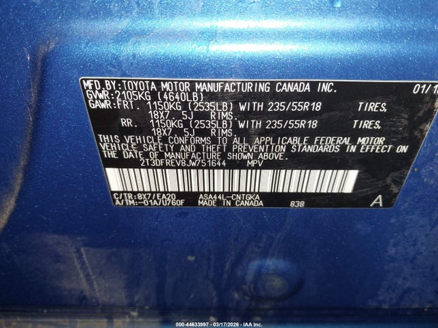 Toyota Rav4 Limited 2018 2T3DFREV8JW751644 Image 9