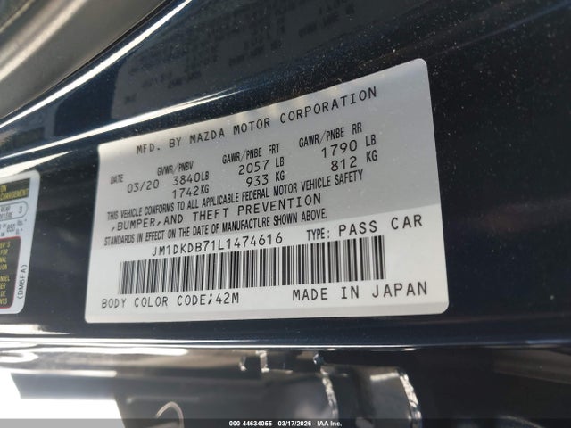 Продаж на аукціоні авто 2020 Mazda Cx-3 Sport, vin: JM1DKDB71L1474616, номер лоту: 44634055