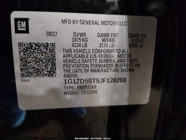 1G1ZD5ST5JF128208 Chevrolet MALIBU LT