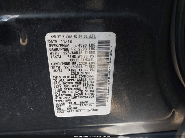 Nissan ROGUE SV 2019 JN8AT2MT8KW256709 Image 9