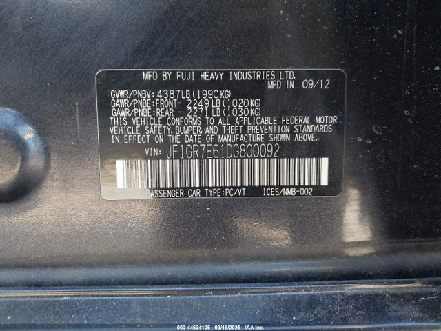 2013 SUBARU IMPREZA WRX JF1GR7E61DG800092 Photo 8
