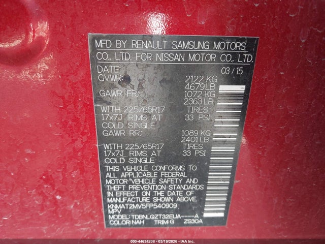 2015 NISSAN ROGUE KNMAT2MV5FP540909 Photo 8