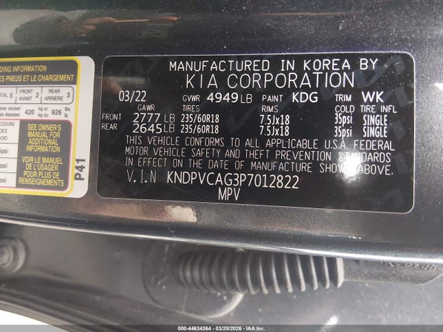 Продажа на аукционе авто 2023 Kia Sportage Hybrid Ex, vin: KNDPVCAG3P7012822, номер лота: 44634364