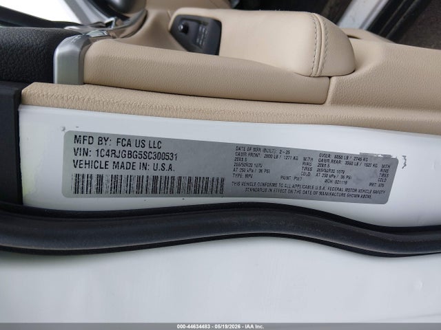 Aukcja sprzedaży 2025 Jeep Grand Cherokee Limited 4x2, vin: 1C4RJGBG5SC300531, numer aukcji: 44634483