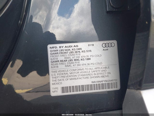 2019 AUDI Q5 WA1ANAFY5K2045722 Photo 8
