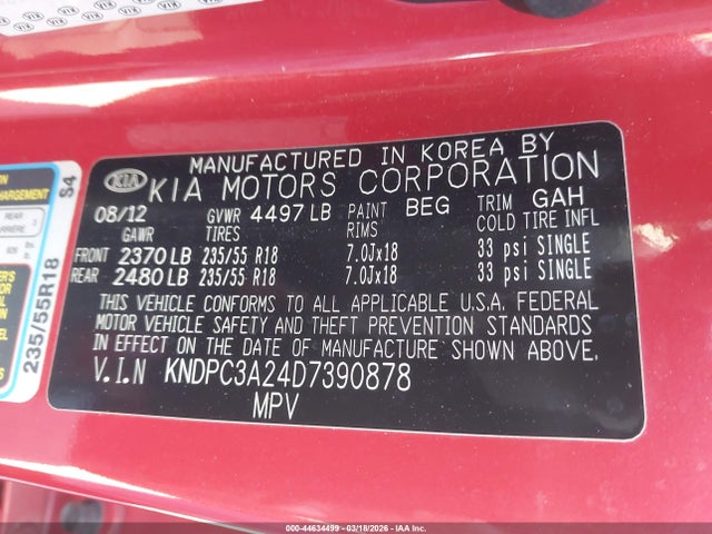 2013 KIA SPORTAGE KNDPC3A24D7390878 Photo 8