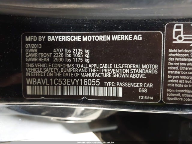 44634554 :رقم المزاد ، WBAVL1C53EVY16055 vin ، 2014 Bmw X1 Xdrive28i مزاد بيع