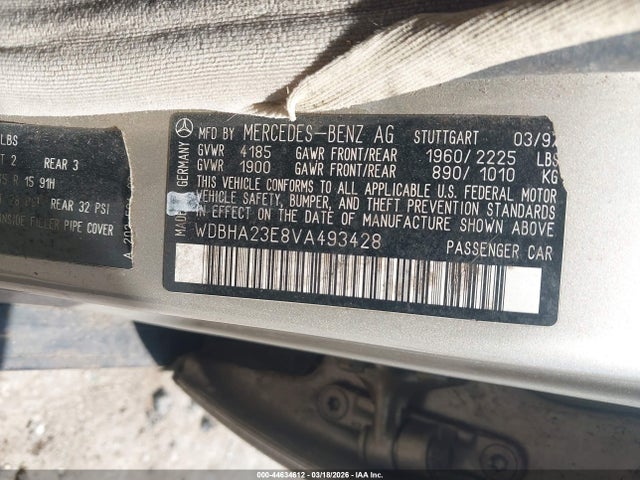 44634612 :رقم المزاد ، WDBHA23E8VA493428 vin ، 1997 Mercedes-benz C 230 مزاد بيع