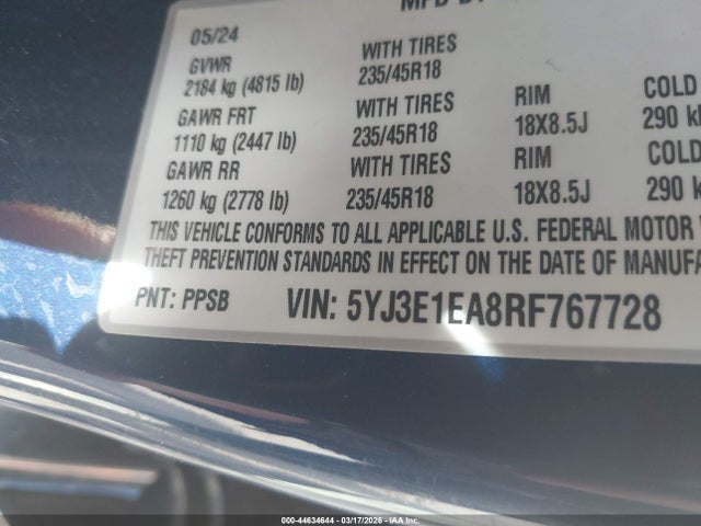 2024 TESLA MODEL 3 5YJ3E1EA8RF767728 Photo 8