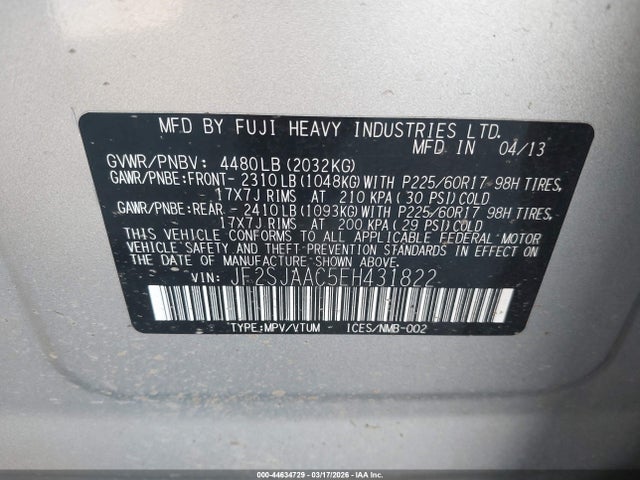 2014 SUBARU FORESTER JF2SJAAC5EH431822 Photo 8