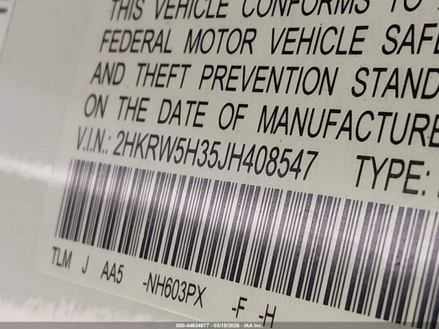 2HKRW5H35JH408547 Honda CR-V LX