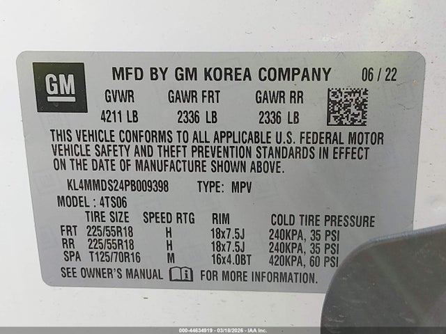 Продаж на аукціоні авто 2023 Buick Encore Gx Select Fwd, vin: KL4MMDS24PB009398, номер лоту: 44634919