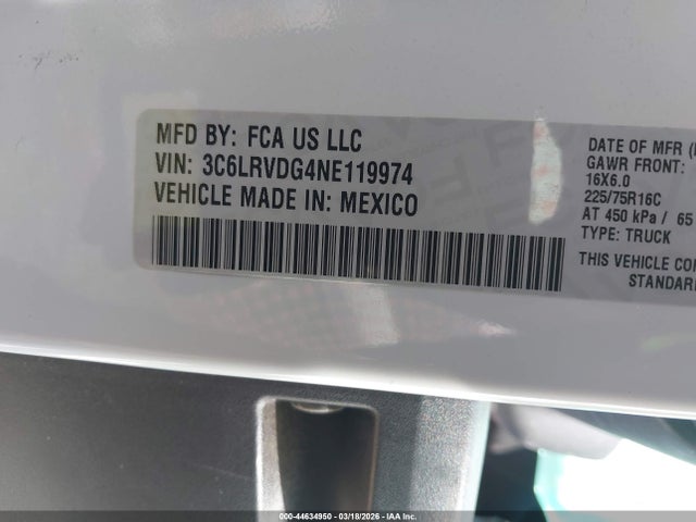 3C6LRVDG4NE119974 RAM Promaster 2500 High Roof 159 Wb