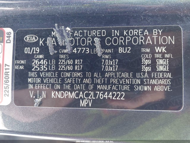 Продаж на аукціоні авто 2020 Kia Sportage Lx, vin: KNDPMCAC2L7644222, номер лоту: 44634991