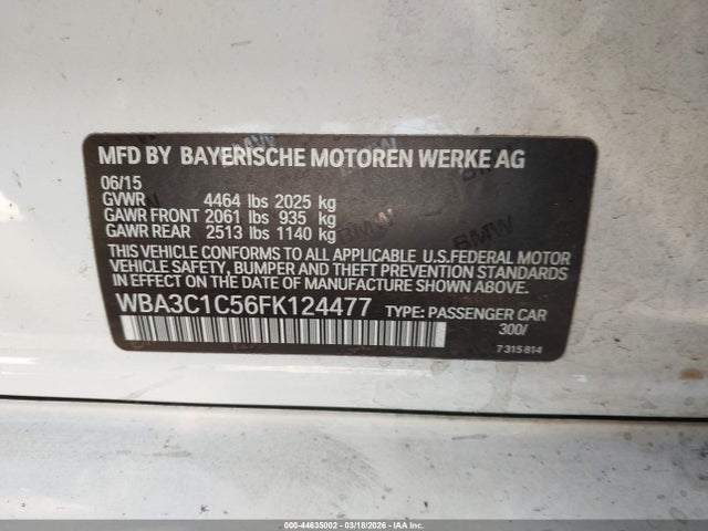 2015 BMW 328I WBA3C1C56FK124477 Photo 8