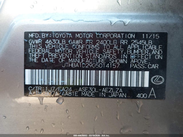 2016 LEXUS IS 200T JTHBA1D29G5014157 Photo 8