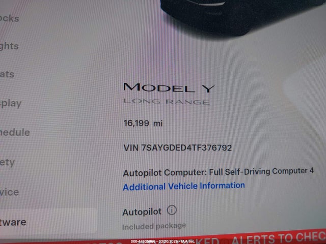 7SAYGDED4TF376792 Tesla Model Y Premium Rear-wheel Drive/standard Rear-wheel Drive