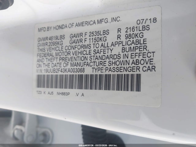 2019 ACURA TLX 19UUB2F43KA003068 Photo 8