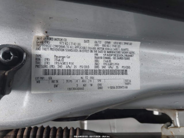 Продаж на аукціоні авто 2013 Ford Focus S, vin: 1FADP3E23DL382687, номер лоту: 44635153