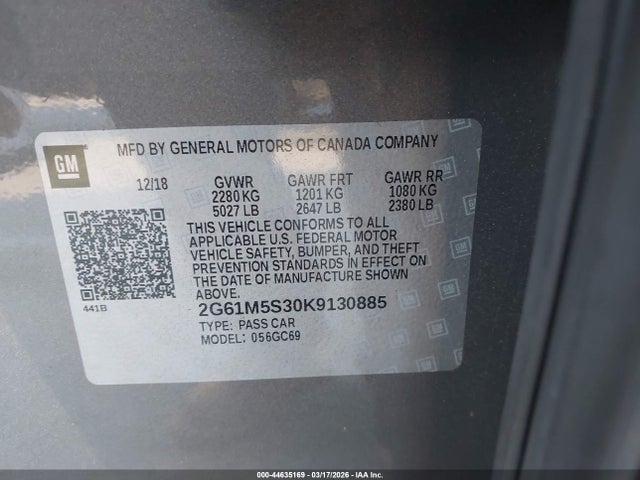 Aukcja sprzedaży 2019 Cadillac Xts Luxury, vin: 2G61M5S30K9130885, numer aukcji: 44635169