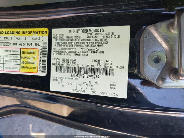 Ford Mustang Ecoboost Premium 2017 1FATP8UH2H5293279 Image 9