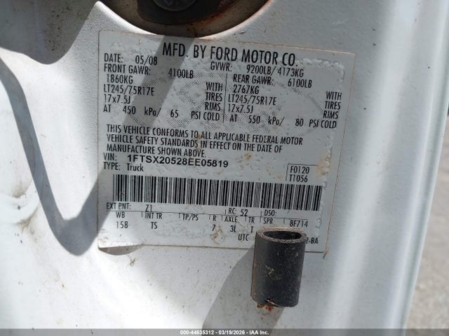 2008 FORD F-250 1FTSX20528EE05819 Photo 8