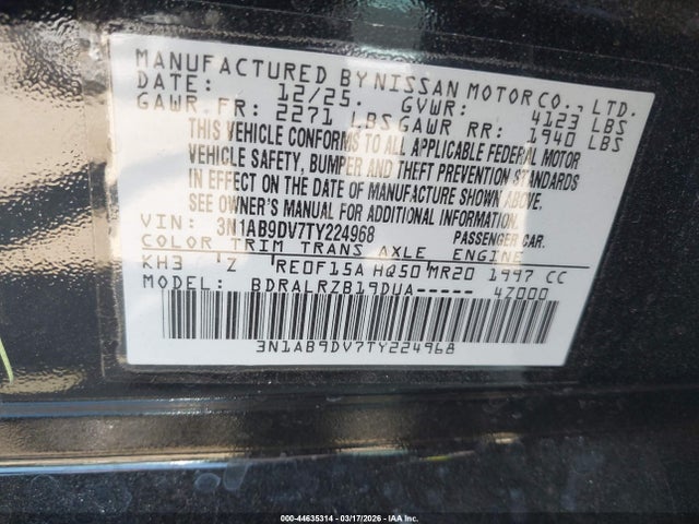 Nissan SENTRA SR 2026 3N1AB9DV7TY224968 Image 9