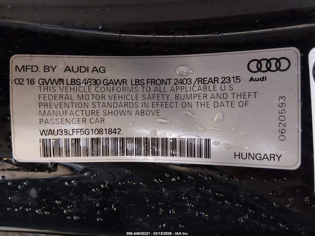 2016 AUDI A3 WAU38LFF5G1081842 Photo 8